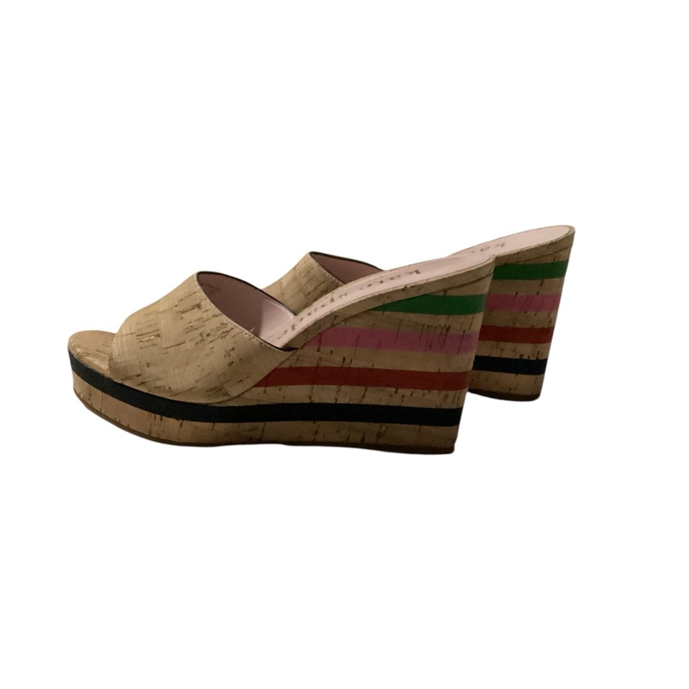 Kate Spade 6.5 Multicolor Striped Penelope Platform Cork Wedges
